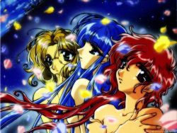 Rule 34 | 1990s (style), 3girls, bare shoulders, ishida atsuko, magic knight rayearth, multiple girls