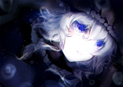 Rule 34 | 10s, 1girl, abyssal ship, blue eyes, bubble, hat, kantai collection, kumatangent, portrait, short hair, silver hair, solo, underwater, wo-class aircraft carrier