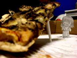 Rule 34 | cardboard, chibi, dinner, food, haetae (artist), mushroom, paper child, papercraft, photo (medium), pizza