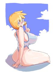 Rule 34 | 1girl, ass, blue eyes, breasts, cameltoe, competition swimsuit, cowboy shot, creatures (company), curvy, game freak, huge ass, huge breasts, jacket, large breasts, leebo (leeboxxx), legs, misty (pokemon), navel, nintendo, one-piece swimsuit, orange hair, pokemon, pokemon hgss, simple background, smile, solo, standing, swimsuit, thick thighs, thighs, white one-piece swimsuit, wide hips