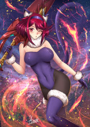 Rule 34 | 1girl, adsouto, animal ears, blush, breasts, cat ears, cat girl, cat tail, gloves, highres, holding, holding sword, holding weapon, large breasts, looking at viewer, nintendo, pantyhose, purple gloves, purple thighhighs, pyra (xenoblade), red eyes, red hair, short hair, swept bangs, sword, tail, thighhighs, tiara, weapon, xenoblade chronicles (series), xenoblade chronicles 2