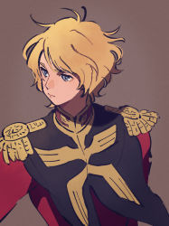 Rule 34 | 1boy, blonde hair, blue eyes, char aznable, epaulettes, gundam, military, military uniform, mobile suit gundam, skvnmn0 (artist)