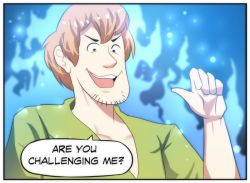 Rule 34 | 1boy, aura, beard, brown hair, english text, facial hair, hinghoi, meme, open mouth, pointing, pointing at self, scooby-doo, shaggy rogers, shirt