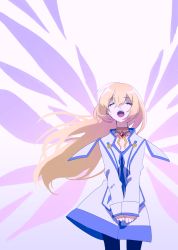 Rule 34 | 00s, 1girl, black pantyhose, choker, colette brunel, cowboy shot, closed eyes, highres, long hair, matsuda mattsun, matsuda toki, open mouth, own hands together, pantyhose, solo, tales of (series), tales of symphonia, v arms, very long hair, wings