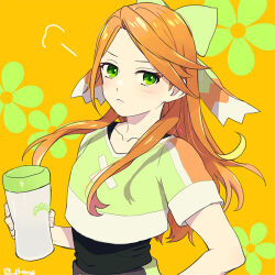 Rule 34 | 1girl, closed mouth, etie (fire emblem), facing to the side, fire emblem, fire emblem engage, green eyes, guttary, long hair, looking at viewer, nintendo, orange hair, parted bangs, solo, upper body, workout clothes