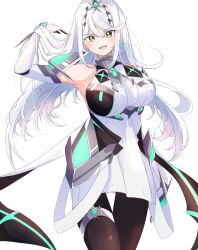 1girl alternate_color breasts cherubi_nbo highres large_breasts mythra_(massive_melee)_(xenoblade) mythra_(xenoblade) simple_background solo white_background xenoblade_chronicles_(series) xenoblade_chronicles_2