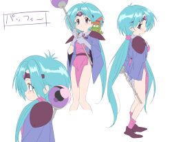 Rule 34 | blue hair, fantasy, mage staff, ponytail, revealing clothes, sincos