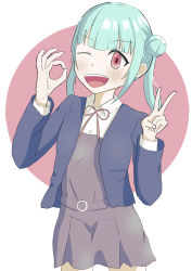 Rule 34 | 1girl, absurdres, arashi chisato, artist name, artist request, belt, blue cardigan, blue jacket, blush, bow, bowtie, breasts, buttons, cardigan, collared shirt, cropped jacket, double bun, dress, dress shirt, female focus, grey belt, grey shirt, grey skirt, hair bun, hair tie, highres, jacket, long hair, long sleeves, looking at viewer, love live!, love live! superstar!!, miniskirt, neck ribbon, o-ring, o-ring belt, ok sign, parted lips, pink eyes, plaid, plaid skirt, pleated, pleated skirt, red bow, red eyes, red ribbon, ribbon, school uniform, shirt, skirt, small breasts, smile, solo, twintails, v, white hair, white shirt, wing collar, yuigaoka school uniform