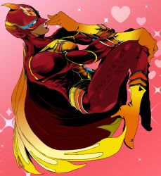 Rule 34 | 10s, 1boy, blowing kiss, cape, dark skin, dark-skinned male, elbow gloves, fire emblem (tiger &amp; bunny), gloves, high heels, kamiya (mouri), lipstick, makeup, male focus, nathan seymour, pink lips, shoes, solo, spandex, superhero costume, tiger &amp; bunny