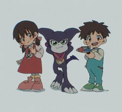 ai_(digimon) digimon digimon_(creature) digimon_tamers fang highres impmon looking_at_viewer makoto_(digimon) smile