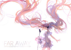 Rule 34 | 1girl, alternate hair color, closed eyes, cowboy shot, dress, english text, female focus, han yijie, hatsune miku, legs apart, long hair, microphone, simple background, solo, standing, very long hair, vocaloid, watermark, web address, white background