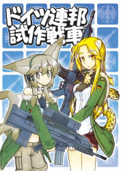 Rule 34 | 2girls, airburst grenade launcher, alliant techsystems, animal ears, assault rifle, bullpup, carbine, cat ears, collaboration, computerized scope, contraves brashear systems, cover, german flag, grenade launcher, gun, h&amp;k g41, headphones, heckler &amp; koch, hud mount, jacket, l-3 communications corporation, l3 technologies, magazine cover, mecha crazy, meijou inurou, microphone, military, military program, military uniform, modular weapon system, multi-weapon, multiple-barrel firearm, multiple girls, night-vision device, objective individual combat weapon (military program), objective infantry combat weapon (military program), original, precision-guided firearm, prototype design, red faction 2, rifle, scope, selectable assault battle rifle (military program), semi-automatic firearm, semi-automatic grenade launcher, short-barreled rifle, shorts, sight (weapon), smart scope, smile, solo, tail, telescopic sight, thermal weapon sight, transforming weapon, under-barrel configuration, underbarrel assault rifle, underbarrel rifle, uniform, weapon, xm104 (smart scope), xm29 oicw
