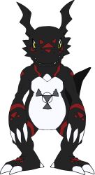 Rule 34 | blackguilmon, claws, digimon, digimon (creature), digital hazard, highres, looking at viewer, solo, transparent background, yellow eyes
