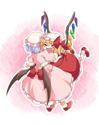 Rule 34 | &gt; &lt;, 2girls, :d, > <, bad id, bad pixiv id, bat wings, blonde hair, blue hair, closed eyes, female focus, flandre scarlet, glomp, hammer (sunset beach), hat, hat ribbon, hug, multiple girls, open mouth, remilia scarlet, ribbon, shirt, siblings, sisters, skirt, skirt set, smile, touhou, vest, wings, xd