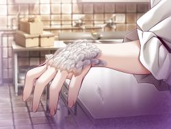Rule 34 | 1girl, feathers, game cg, hell guide, indoors, m no violet, solo, tagme