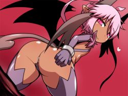 Rule 34 | 1girl, anus, ass, demon girl, demon tail, flat chest, game cg, nyxryuuna, pink hair, presenting anus, rpg maker game, sequel (series), sequel blight, tail