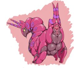 Rule 34 | 1girl, artist request, creatures (company), furry, furry female, game freak, gen 5 pokemon, highres, nintendo, no humans, pokemon, pokemon (creature), pussy, red eyes, scolipede, solo, sweat, tongue, tongue out, uncensored