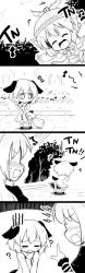 Rule 34 | +++, 4koma, = =, ?, ^ ^, animal ears, blush, bowing, broom, chin-chin, closed eyes, comic, commentary, dog ears, dog tail, closed eyes, forest, futa (nabezoko), greyscale, head wings, hijiri byakuren, holding, kasodani kyouko, lightning bolt symbol, long hair, monochrome, musical note, mystia lorelei, nature, open mouth, outstretched arms, pointing, revision, short hair, smile, spread arms, ^^^, sweat, sweeping, tail, tears, touhou, v arms, wings