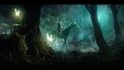 Rule 34 | 1boy, dark, fairy, forest, horse, horseback riding, korok, letterboxed, link, nature, nintendo, outdoors, riding, scenery, the legend of zelda, the legend of zelda: breath of the wild, tree, volvox819