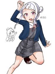 Rule 34 | 2girls, arashi chisato, artist name, artist request, bare legs, belt, black socks, blue cardigan, blue jacket, blush, bow, bowtie, breasts, brown footwear, buttons, cardigan, collared shirt, cropped jacket, double bun, dress, dress shirt, female focus, grey belt, grey shirt, grey skirt, hair bun, hair tie, hazuki ren, jacket, long hair, long sleeves, looking at viewer, love live!, love live! superstar!!, miniskirt, multiple girls, nail, nail polish, neck ribbon, o-ring, o-ring belt, parted lips, pink eyes, pink nails, plaid, plaid skirt, pleated, pleated skirt, red bow, red eyes, red ribbon, ribbon, school uniform, shirt, shoes, skirt, smile, socks, twintails, white background, white hair, white shirt, wing collar, yuigaoka school uniform
