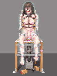 Rule 34 | 1girl, absurdres, anal, anal object insertion, ball gag, bdsm, bondage, bound, breasts, chair, clitoris vibrator, deep penetration, dildo, electrocution, facing viewer, full body, gag, gagged, harness gag, highres, medium breasts, nipple stimulation, nude, object insertion, restrained, sex machine, sex toy, spiked dildo, stationary restraints, stomach bulge, tagme, tears, torture device, vaginal, vaginal object insertion, variant set, vibrator, vibrator on clitoris, vibrator on nipple, vv sxx