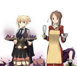 Rule 34 | 1other, 4girls, absurdres, apron, ascot, bad food, blonde hair, bowl, brown hair, censored, commentary request, dinergate (girls&#039; frontline), fish head, food, girls&#039; frontline, gloves, highres, holding, holding food, lee-enfield (girls&#039; frontline), multiple girls, necktie, pie, ripper (girls&#039; frontline), stargazy pie, vespid (girls&#039; frontline), vomit, vomiting, welrod mkii (girls&#039; frontline), whisk, white background, yanagui