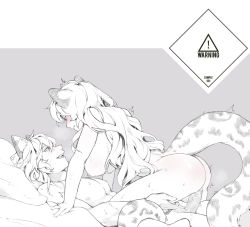 Rule 34 | 1boy, 1girl, absurdres, animal ears, arknights, blush, breasts, brother and sister, erection, eye contact, girl on top, greyscale, hetero, highres, incest, large breasts, leopard boy, leopard ears, leopard girl, leopard tail, long hair, looking at another, lying, male pubic hair, monochrome, nipples, open mouth, penis, pramanix (arknights), pubic hair, sex, shenshi mao, siblings, silverash (arknights), spot color, sweat, tail, trembling, uncensored, vaginal, very long hair