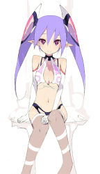 Rule 34 | 1girl, brws, gloves, original, pointy ears, sitting, solo, thighhighs, twintails