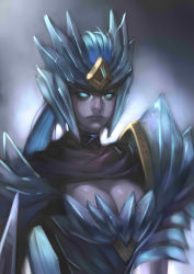 Rule 34 | 1girl, absurdres, armor, breasts, cleavage, helmet, highres, ice drake shyvana, league of legends, shyvana, solo, upper body, vocky