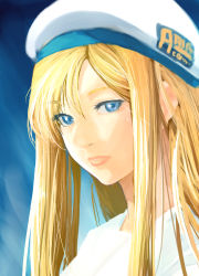 Rule 34 | 00s, 1girl, alicia florence, aria (manga), blonde hair, blue eyes, female focus, gradient background, hat, highres, hirokiku, portrait, solo