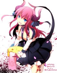 Rule 34 | 10s, 1girl, blue eyes, claws, detached sleeves, elizabeth bathory (fate), elizabeth bathory (fate/extra ccc), elizabeth bathory (first ascension) (fate), fate/extra, fate/extra ccc, fate (series), horns, long hair, minafuni, pink hair, pointy ears, rubber duck, solo, tail, two side up