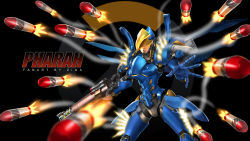 Rule 34 | 1girl, armor, artist name, black background, black hair, brown eyes, character name, dark-skinned female, dark skin, finger on trigger, firing, full armor, gauntlets, glowing, gun, highres, holding, holding gun, holding weapon, legs apart, logo, looking at viewer, motion blur, one eye covered, outstretched arm, overwatch, overwatch 1, parted lips, pharah (overwatch), power armor, red lips, rocket, smoke, solo, sunkilow, visor, wallpaper, weapon