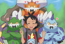 Rule 34 | 1other, 4boys, antenna hair, black hair, blurry, blurry background, blush, clenched hand, closed eyes, commentary request, creatures (company), crossed arms, eyelashes, game freak, gen 5 pokemon, gen 8 pokemon, goh (pokemon), hair ornament, hands up, heart, landorus, landorus (incarnate), legendary pokemon, male focus, multiple boys, muscular, muscular male, nintendo, open mouth, pokemoa, pokemon, pokemon (anime), pokemon (creature), pokemon journeys, selfie, short sleeves, size difference, smile, sobble, thundurus, thundurus (incarnate), tongue, tornadus, tornadus (incarnate), v, watery eyes, wavy mouth