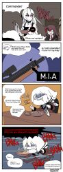 Rule 34 | 1boy, 2girls, 4koma, anger vein, angry, apron, arrow (symbol), artist name, bipod, bowl, brown hair, bullpup, coat rack, comic, commander (girls&#039; frontline), commentary, dated, desk, disembodied hand, door, drooling, eating, english commentary, english text, firing, fleeing, food, formal, frown, girls&#039; frontline, gloves, grin, gun, hair ornament, hair ribbon, hairclip, highres, indoors, iws 2000 (girls&#039; frontline), long hair, looking back, madcore, monocle, multiple girls, mundane utility, noodles, notice lines, open mouth, opening door, pointing, ramen, red eyes, red suit, ribbon, rifle, running, scope, shaded face, sharp teeth, short hair, side ponytail, smile, sniper rifle, sound effects, suit, teeth, very long hair, wa2000 (girls&#039; frontline), walther, walther wa 2000, weapon, white hair