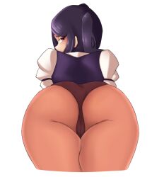 Rule 34 | 1girl, ass, ass focus, bartender, black hair, brown pantyhose, cameltoe, cleft of venus, commentary, cropped legs, english commentary, from behind, half-closed eye, highres, jill stingray, leaning forward, long hair, long sleeves, looking back, no pants, panties, panties under pantyhose, pantyhose, puffy long sleeves, puffy sleeves, red eyes, ruw ruler, shirt, sidelocks, simple background, solo, swept bangs, twintails, underwear, va-11 hall-a, white background, white shirt