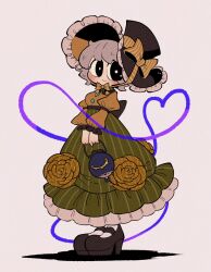 Rule 34 | 1girl, artist request, black eyes, black footwear, black hat, blush, bow, bright pupils, buttons, closed mouth, diamond button, dress, eyeball, flower, frilled dress, frilled shirt collar, frilled sleeves, frills, full body, green dress, grey hair, hat, hat bow, highres, koishi day, komeiji koishi, long sleeves, looking at viewer, mary janes, medium hair, rose, shadow, shirt, shoes, simple background, smile, socks, solo, standing, third eye, touhou, white background, white socks, wide sleeves, yellow bow, yellow flower, yellow rose, yellow shirt