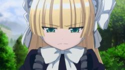 Rule 34 | animated, animated gif, blonde hair, blush, bow, frown, gosick, gothic lolita, green eyes, lolita fashion, pout, victorica de blois