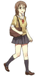 Rule 34 | 1girl, amagai tarou, braid, brown hair, glasses, kneehighs, legs, original, school uniform, serafuku, skirt, socks, solo