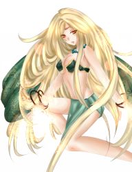 Rule 34 | 1990s (style), 1girl, barbariccia, bare shoulders, blonde hair, bracelet, breasts, cleavage, female focus, final fantasy, final fantasy iv, jewelry, long hair, lots of jewelry, maho moco, midriff, necklace, orange eyes, pasties, solo, tiara, very long hair, white background