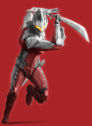 Rule 34 | 1boy, armor, highres, holding, holding sword, holding weapon, male focus, neocity222, open hand, power armor, running, science fiction, shadow, solo, sword, ultra series, ultraseven, ultraman (hero&#039;s comics), ultraman suit, weapon
