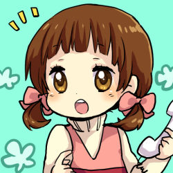 Rule 34 | atlus, bad id, bad pixiv id, blush, brown eyes, brown hair, chibi, child, corded phone, doujima nanako, hair ribbon, open mouth, persona, persona 4, phone, ribbon, short hair, short twintails, solo, sweater, tayako, turtleneck, twintails