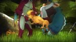 Rule 34 | 3boys, 3d, anal, animated, blonde hair, comandorekin, doggystyle, fellatio, grass, group sex, hand on another&#039;s head, interspecies, kass, link, male focus, male penetrated, multiple boys, nintendo, nipples, nude, oral, outdoors, pectorals, penis, sex, sex from behind, short hair, sidon, spitroast, testicles, the legend of zelda, the legend of zelda: breath of the wild, video, yaoi