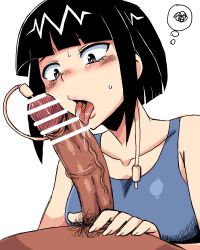 Rule 34 | 10s, 1boy, 1girl, audio jack, bar censor, bare shoulders, black eyes, black hair, boku no hero academia, bright pupils, censored, collarbone, fellatio, handjob, hetero, jirou kyouka, kitsune-tsuki (getter), licking, licking penis, male pubic hair, object insertion, open mouth, oral, penis, pov, pubic hair, short hair, simple background, sketch, solo focus, spoken squiggle, squiggle, sweat, swimsuit, tongue, tongue out, urethral insertion, veins, veiny penis, white background