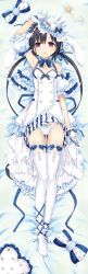 Rule 34 | 1girl, :d, absurdres, animal ears, arm up, bed sheet, black hair, blue bow, blue capelet, blue ribbon, bow, bow panties, breasts, capelet, clothes lift, cura, dakimakura (medium), detached sleeves, feet, frilled pillow, frills, full body, gloves, hair between eyes, hair ribbon, hat, hayase fukami, highres, incredibly absurdres, jewelry, long hair, looking at viewer, low twintails, lying, maitetsu, mini hat, mini top hat, no shoes, on back, open mouth, panties, pillow, pleated skirt, pocket watch, puffy short sleeves, puffy sleeves, purple eyes, rabbit ears, ribbon, ring, shirt, short sleeves, skirt, skirt lift, sleeveless, sleeveless shirt, small breasts, smile, solo, striped bow, striped clothes, striped headwear, striped panties, striped ribbon, striped skirt, thighhighs, top hat, twintails, underwear, vertical-striped clothes, vertical-striped headwear, vertical-striped panties, vertical-striped skirt, vertical-stripes, very long hair, watch, white gloves, white shirt, white thighhighs