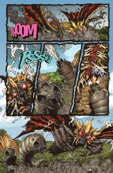 Rule 34 | absurdres, baby, battra, blue eyes, bug, forest, giant, giant monster, glowing, glowing eyes, godzilla (series), godzilla vs. mothra, highres, infant island&#039;s kai kotsu, insect, kaijuu, monster, moth, mothra, mothra vs. godzilla, mystery bones of infant island, nature, official art, red eyes, sea turtle, siblings, toho, turtle, wings, worm