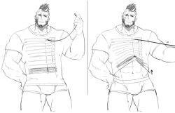 Rule 34 | 1boy, abs, bandaid, bandaid on cheek, bandaid on face, bara, bare pectorals, beard, black hair, bulge, clothes lift, cyphers, damian doyle (cyphers), dark-skinned male, dark skin, facial hair, gomtang, large pectorals, male focus, male pubic hair, mature male, mohawk, muscular, muscular male, navel, navel hair, nipples, no pants, pectoral cleavage, pectorals, penis, pubic hair, short hair, sideburns, sidepec, solo, stomach, stubble, thick thighs, thighs, third-party source