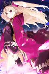 Rule 34 | 1girl, blonde hair, breasts, cape, crown, earrings, ereshkigal (fate), fate/grand order, fate (series), gold trim, hand on own hip, highres, jewelry, long hair, looking at viewer, miruto netsuki, small breasts, smile, solo, tohsaka rin, two side up