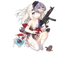 Rule 34 | 1girl, bag, bagged fish, black kimono, blue eyes, blush, breasts, character mask, dinergate (girls&#039; frontline), fish, floral print, full body, geta, girls&#039; frontline, grey hair, grin, gun, h&amp;k mp5, hadanugi dousa, heckler &amp; koch, heterochromia, holding, holding gun, holding weapon, japanese clothes, kimono, long hair, looking at viewer, mask, mask on head, mouth hold, mp5 (girls&#039; frontline), mp5 (sleepless begonias) (girls&#039; frontline), obi, official alternate costume, official art, on one knee, one side up, open clothes, open kimono, parted lips, pink eyes, sandals, unworn sandals, sarashi, saru, sash, short kimono, sidelocks, small breasts, smile, solo, submachine gun, thighhighs, thompson (girls&#039; frontline), toothpick, torn clothes, torn kimono, transparent background, trigger discipline, weapon, white thighhighs, yukata