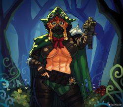 Rule 34 | 1girl, abs, absurdres, armor, belt, belt pouch, braid, breasts, cape, cloak, elf, ezzydraws, flower, forest, freckles, gloves, goggles, goggles on headwear, green cloak, green eyes, gun, highres, holding, holding gun, holding weapon, hood, hood up, hooded cloak, muscular, muscular female, nature, navel, orange hair, original, outdoors, pauldrons, plant, pointing gun, pointing weapon, pointy ears, pouch, ribbon, shoulder armor, single pauldron, solo, spiked pauldrons, spikes, submachine gun, thighhighs, toned, torn, torn cloak, torn clothes, tree, underboob, weapon