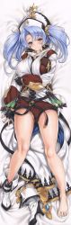 Rule 34 | 10s, 1girl, absurdres, bare legs, barefoot, blush, boots, breasts, brown eyes, cle masahiro, dakimakura (medium), feet, fingerless gloves, full body, gloves, granblue fantasy, highres, huge breasts, huge filesize, legs, long hair, long image, looking at viewer, lying, on back, shoes, short shorts, shorts, single shoe, smile, solo, sophia (granblue fantasy), spread toes, tall image, thighs, toenails, toes, twintails